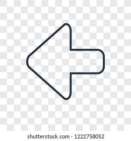 Left arrow concept vector linear icon isolated on transparent background, Left arrow concept transparency concept in outline style