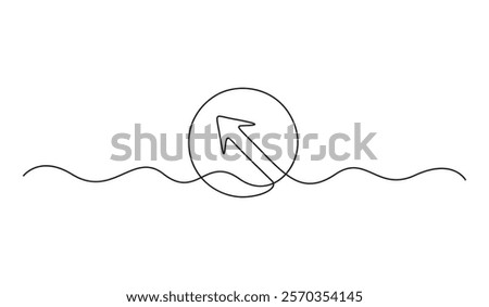 Left arrow continuous one line drawing vector illustration