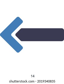 Left Arrow or Direction Icon Concept
