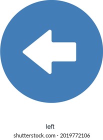 Concepto de icono de dirección o flecha izquierda