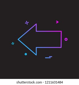 left arrow direction icon design vector
