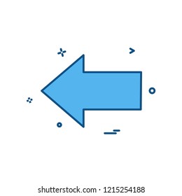 left arrow direction icon design vector