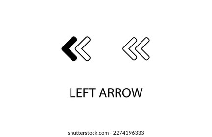 Left arrow double icon design stock illustration