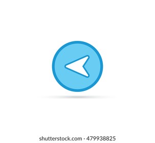Left arrow flat icon for websites and apps.