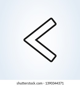 Left arrow flat style line art. icon isolated on white background. Vector illustration 