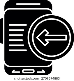 Diseño de icono de estilo de glifo de flecha izquierda