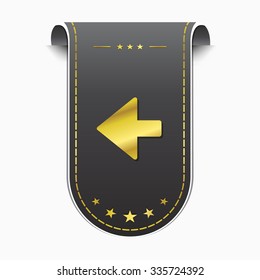 Left Arrow golden Vector Icon Design