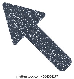Left Up Arrow grainy textured icon for overlay watermark stamps. Flat symbol with unclean texture. Dotted vector smooth blue ink rubber seal stamp with grunge design on a white background.
