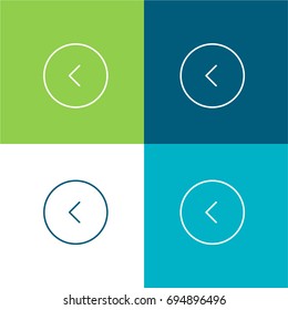 Left arrow green and blue material color minimal icon or logo design