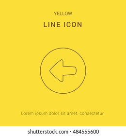 Left Arrow Head Cute yellow thin line icon / logo Design