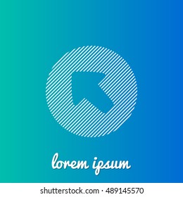 Up Left Arrow Head White stroke fill with blue & green gradient background Icon / Logo Design