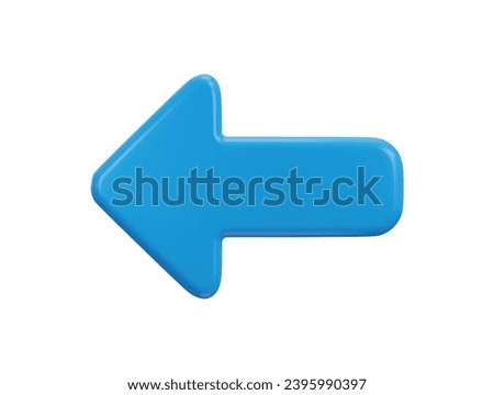 left arrow icon 3d rendering vector illustration