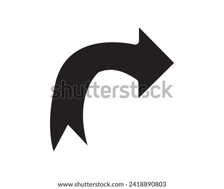 left arrow icon . backward - turn page, page curl, design element . isolated on white background single