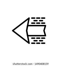 Left Arrow Icon , Best Logo Template Design Simple Clean Media Circle Emblem Isolated Illustration , Outline Solid Background White
