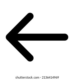 left arrow icon with black color