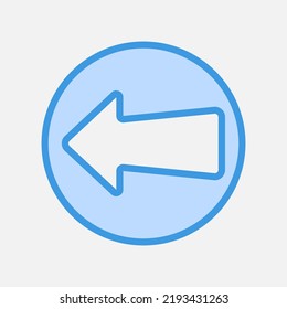 Left arrow icon in blue style, use for website mobile app presentation