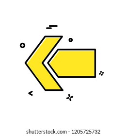 Left arrow icon design vector