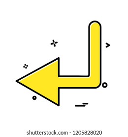 Left arrow icon design vector