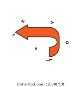 Left arrow icon design vector