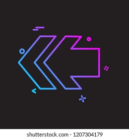 Left arrow icon design vector