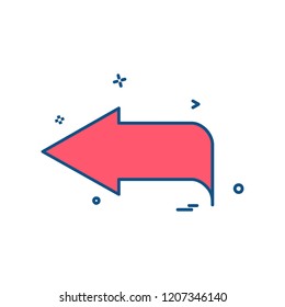 Left arrow icon design vector