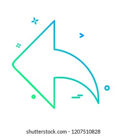 Left arrow icon design vector
