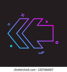 Left arrow icon design vector