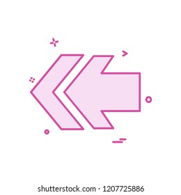 Left arrow icon design vector