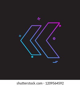 Left arrow icon design vector