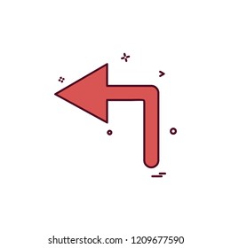 Left arrow icon design vector