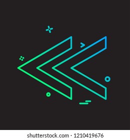Left arrow icon design vector