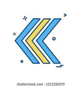 Left arrow icon design vector