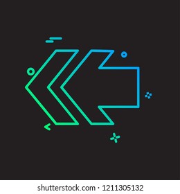 Left arrow icon design vector