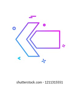 Left arrow icon design vector