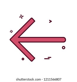 Left arrow icon design vector