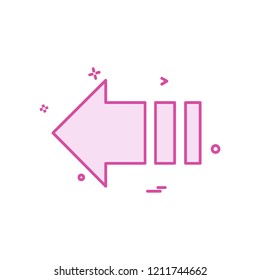 Left arrow icon design vector