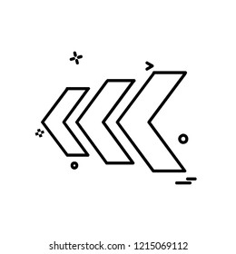 Left arrow icon design vector