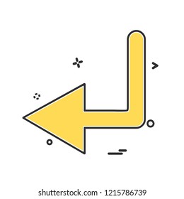 Left arrow icon design vector