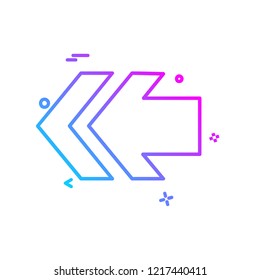 Left arrow icon design vector