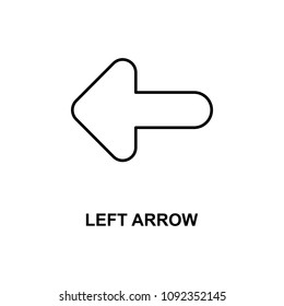 left arrow icon. Element of simple web icon with name for mobile concept and web apps. Thin line left arrow icon can be used for web and mobile on white background