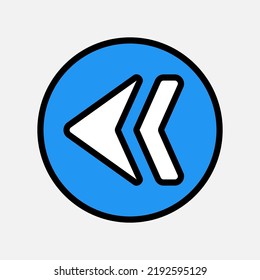 Left arrow icon in filled line style, use for website mobile app presentation