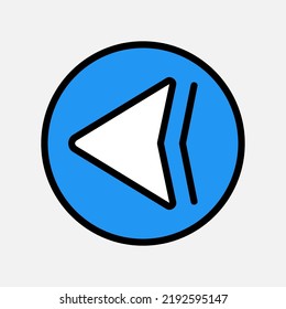 Left arrow icon in filled line style, use for website mobile app presentation