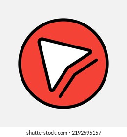 Links oben Pfeil-Symbol in gefüllter Linie Stil verwenden für Website-Mobile-App-Präsentation