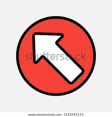Up left arrow icon in filled line style, use for website mobile app presentation