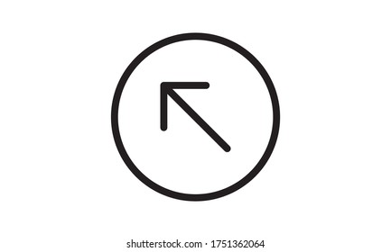 ilustración vectorial de estilo plano del icono de flecha arriba a la izquierda.