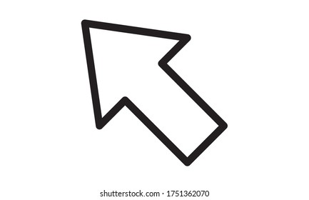 ilustración vectorial de estilo plano del icono de flecha arriba a la izquierda.