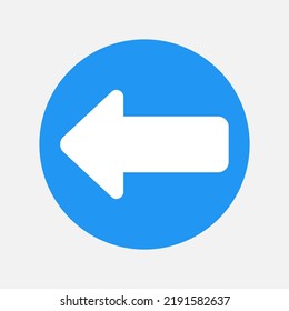 Left arrow icon in flat style, use for website mobile app presentation