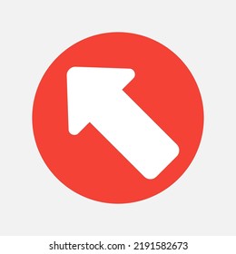 Up left arrow icon in flat style, use for website mobile app presentation