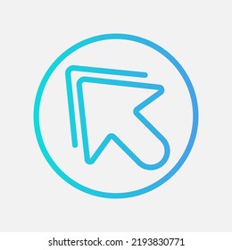 Up left arrow icon in gradient style, use for website mobile app presentation