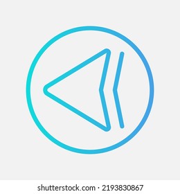 Left arrow icon in gradient style, use for website mobile app presentation